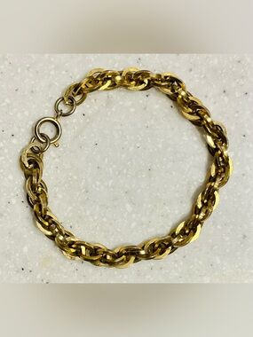 Vintage Gold Rope Link Bracelet